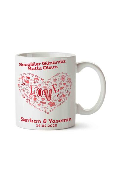 ART HEDİYE Love Lovers Love Valentine Mug Cup