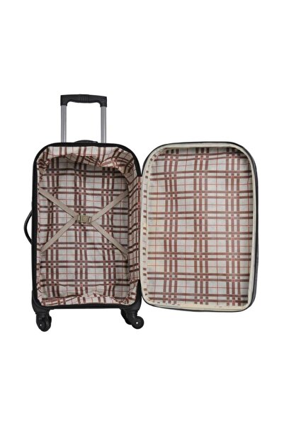 Best Gri Büyük Orta Ve Kabin Boy Üçlü Kumaş Valiz Set 1061