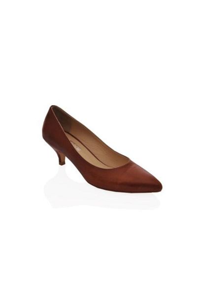 KARVENSHOES Дамски кафяви обувки на тънък ток от естествена кожа
