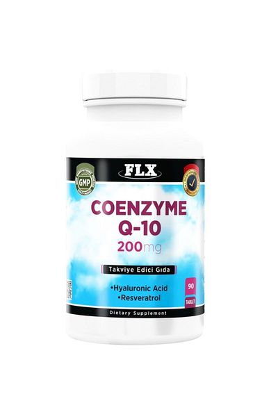 FLX Coenzyme Q-10 200 Mg + Hyaluronic Acid + Resveratrol 90 Tablets - X 2 Boxes