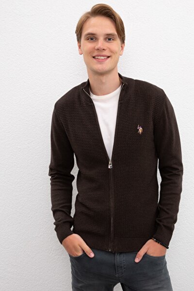 U.S. Polo Assn. Brown Men's Knitwear Cardigan