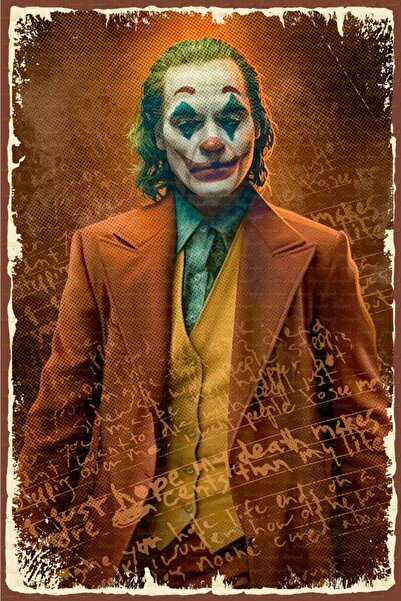 Hayal Poster Joker Ahşap Retro Poster 004