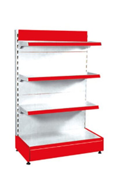 Mekoraf 1.kalite Tek Taraflı Market Rafı H:135cm 4 Katlı