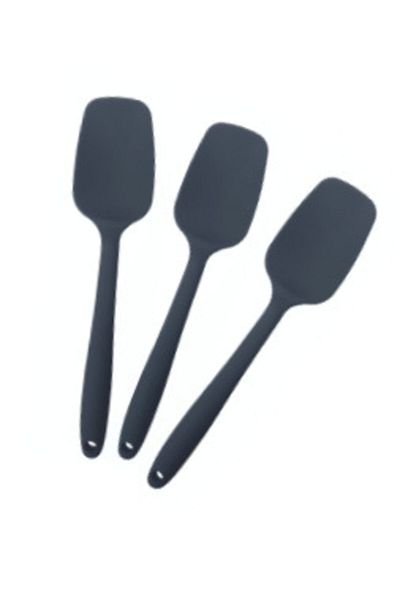 Multiamo Heat Resistant Silicone Gray Spatula 3 Pieces