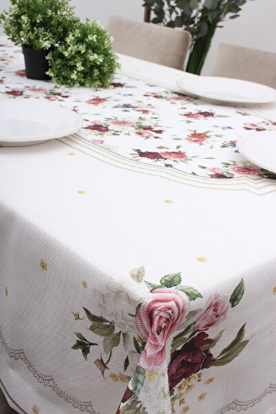 NAYS Leke Tutmayan Masa Örtüsü Şık Tasarım Dijital Baskı 160x220 Cm Linen Keten