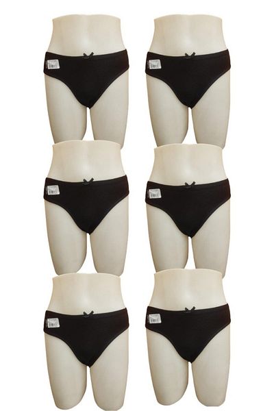 Tutku Pachet de 6 chiloți de bikini cu fundă cu talie subțire pentru femei