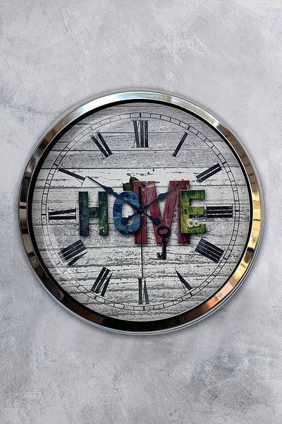 Kasva Concept Gift 40 cm Chrome Metal Home Wall Clock