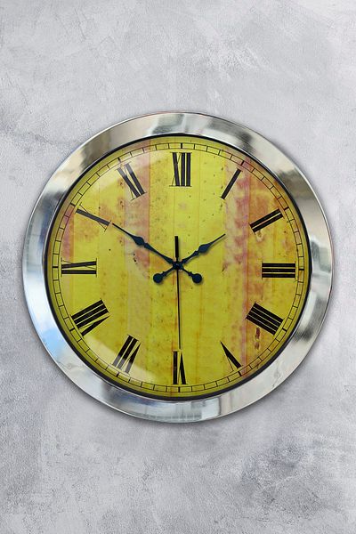 Kasva Concept 36 cm Chrome Metal Vintage Design Wall Clock