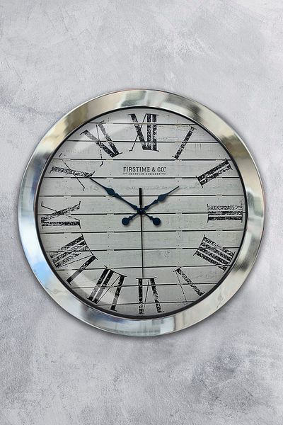 Kasva Concept Gift 36 cm Chrome Metal Novel Wall Clock