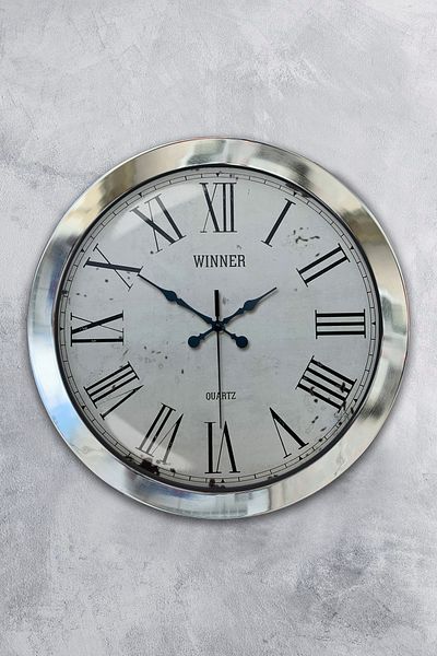 Kasva Concept Gift 36 cm Chrome Metal France Wall Clock