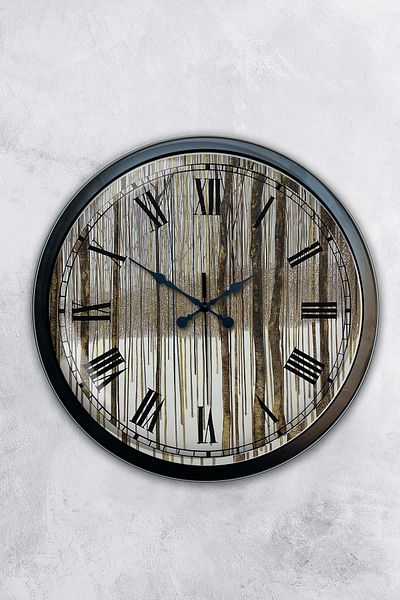 Kasva Concept Gift 40 cm Black Metal Roman Numeral Wall Clock
