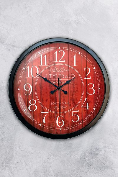 Kasva Concept Gift 40 cm Black Metal Boston 2 Wall Clock