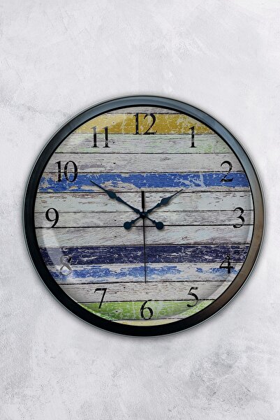 Platin Saat هدية ساعة حائط معدنية سوداء مقاس 40 سم من Alaçatı