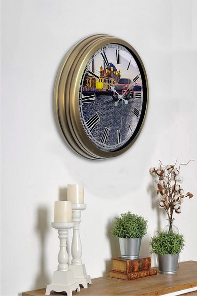 Kasva Concept Gift 40 cm Antique Metal Home Wall Clock