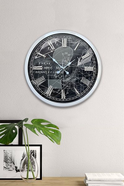 Kasva Concept Δώρο 40 εκ. Λευκό Μεταλλικό Μαθηματικό Ρολόι τοίχου