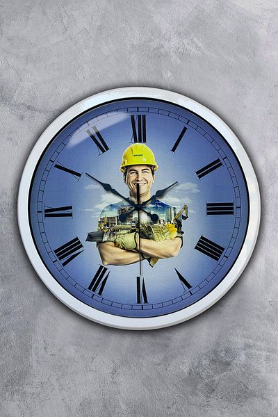 Kasva Concept Ρολόι τοίχου 40 εκ. Λευκό Μεταλλικό Κατασκευαστικό Παραγωγικό