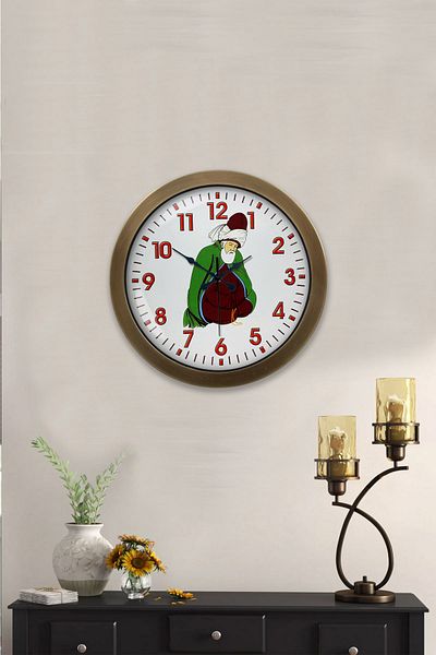 Kasva Concept 36 cm Antique Metal Mevlana Wall Clock