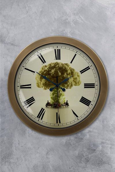 Platin Saat ساعة حائط معدنية عتيقة مقاس 36 سم