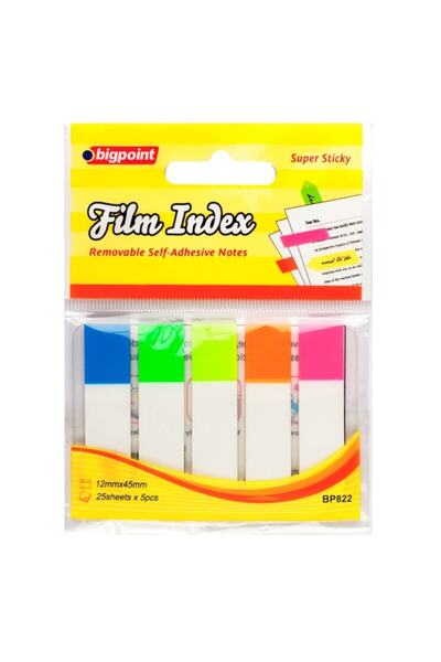 Bigpoint Film adeziv Index 5 culori cu alb Pachet de 30