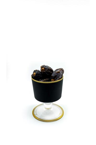 ÖzcamKristal Ayaklı Dekoratif Tatlı Kasesi Mat Siyah