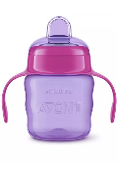 Philips Avent 6m+ 200ml Pink Silicone Cup - Educational and Non-Drip