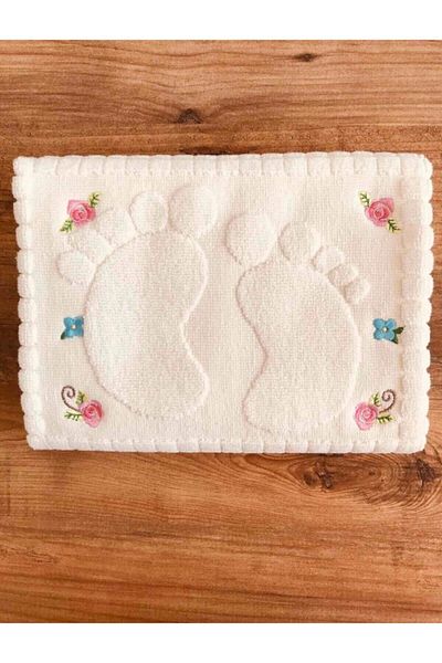 AYHANHOME 3 bucati prosop brodat crem pentru picioare 100% bumbac Dimensiune: 50x70