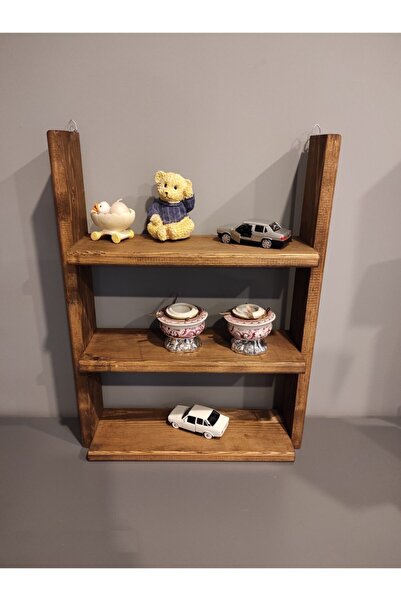 ARDEKS Ahşap Duvar Rafı 3 Raflı