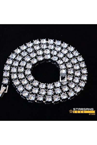 STARGANG Unisex Gümüş Renk Çelik Kolye Tennis Chain