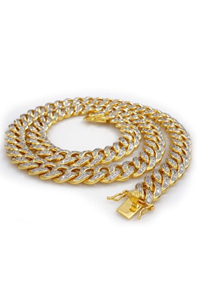 STARGANG Unisex Altın Renk Çelik Kolye Cuban Chain