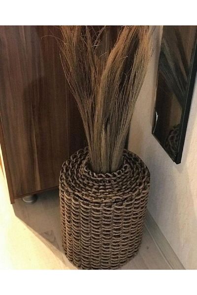 Egindra 45 cm Metal Wire Mesh Braided Pampas Vase - Special Design