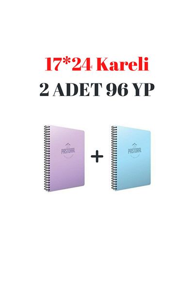 Gıpta Pastoral Checked Notebook 17*24 96 Sheets 2 Pieces