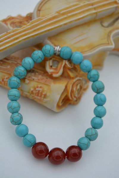 Stoneage Agate and Turquoise Natural Stone Bracelet