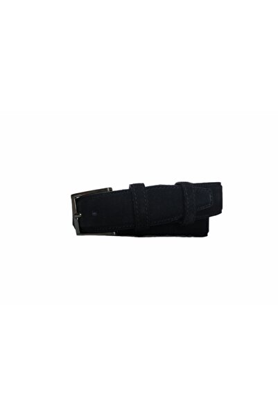 Kar-Pa 100% Genuine Leather Black Suede Fabric Trouser Belt 3.5 Cm