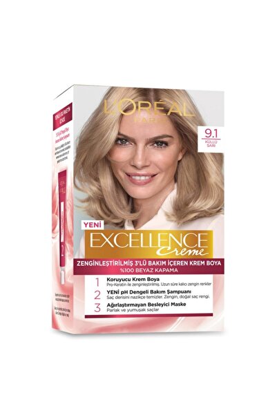 Excellence Marka: Creme Saç Boyası Küllü Sarı 9-1 Kategori: Saç Boyası