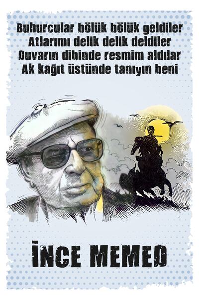 hediyeniburadabul Yaşar Kemal Thin Memed Written Wooden Painting/Poster