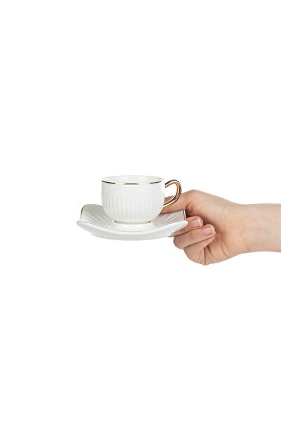 Emsan Nasip White 2-Person Coffee Cup Set 90 ml