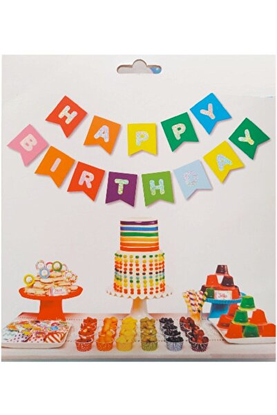 Genel Markalar Renkli Happy Birthday Banner