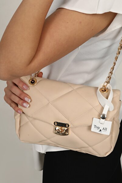 Top All BAG حقيبة يد وكتف نسائية كريمية مبطنة