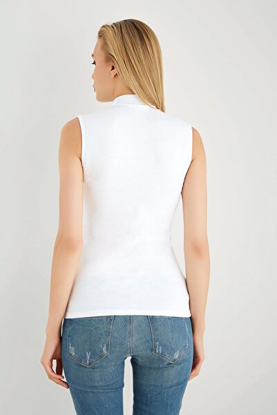 Sevim Tricou fără mâneci pentru femei, cu gât roscat din 2 piese