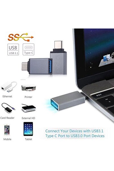 Upjaks Usb 3.1 Type-c Otg Çevirici Usb C Otg Samsung S8 Lg G5 General Mobile Gm 5 Plus Macbook