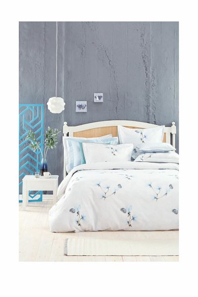 Sarev Σετ Παπλωματοθήκη Σατέν Διπλό Blue Bee V1 31483