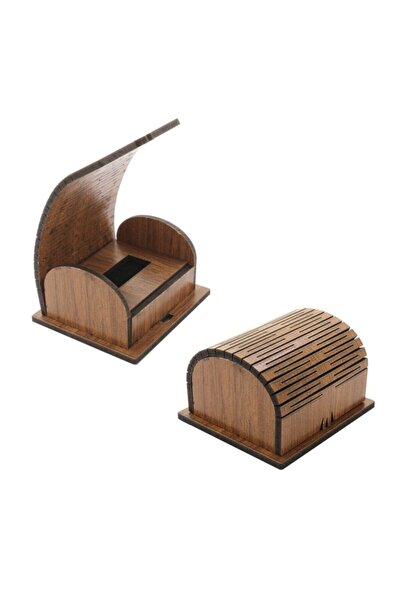 Genel Markalar Kahverengi Ahşap Oval Hediye Yüzük Alyans Kutusu