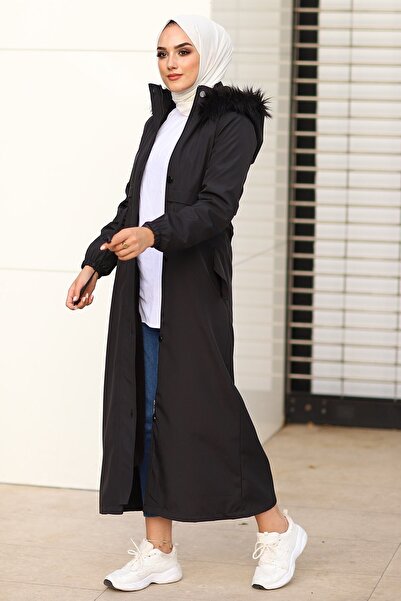 InStyle Dámsky dlhý kabát s reverzným poťahom na vrecká 2204