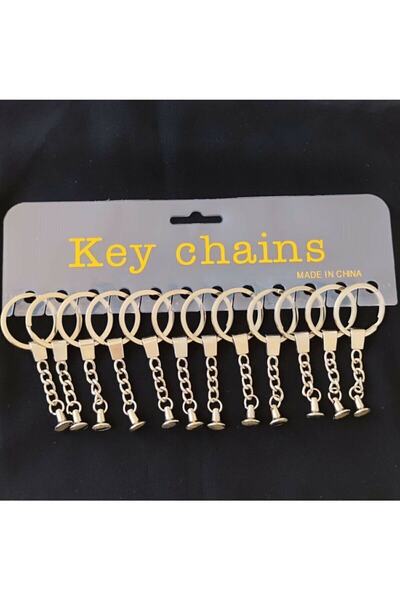 kraltespih Chain Keychain Ring 60 Pieces Diameter 3 cm 1St Quality with Gluing Attachment