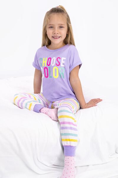 ROLY POLY Girl's Lilac Shirt Pajama Set