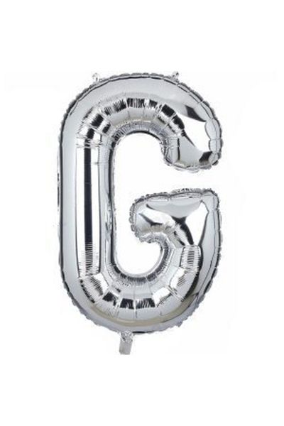 DüşDükkanım Letter G Foil Silver Letter Balloon (100 Cm)