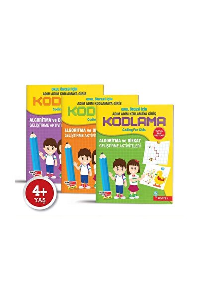 Dikkat Atölyesi Yayınları Okul Öncesi Adım Adım Kodlamaya Giriş (3'lü Set)