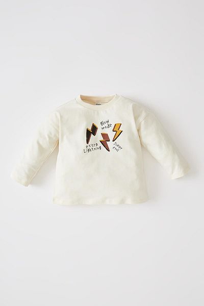 DeFacto Baby Boy Printed Long Sleeve Cotton T-Shirt