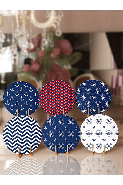 Realhomes Model de marinari bleumarin din 6 bucăți. Supply & Placemat special concepute