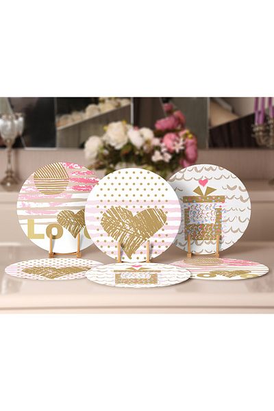 Realhomes Σουπλά και σουπλά 6 τεμαχίων καφέ Love Designed